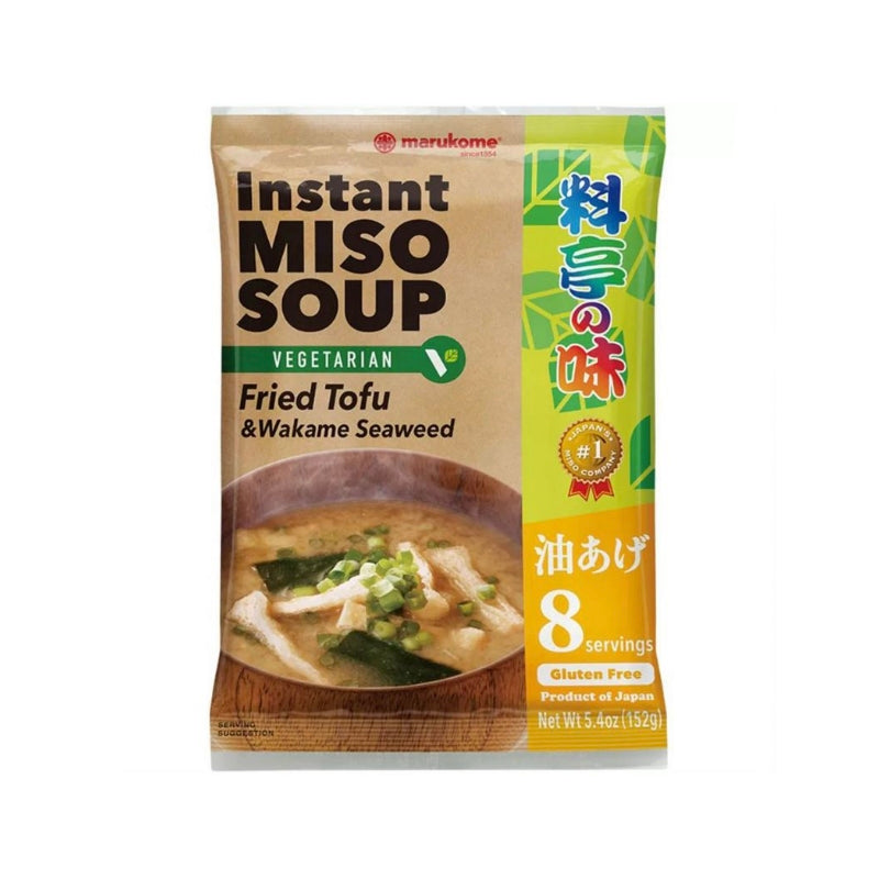 (Marukome) instant Miso soup vegetarian, Fried tofu and wakame seaweed 8 serving 152g